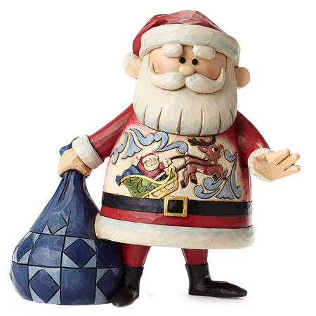 Rudolph the Red-Nosed Reindeer Traditions Santa With Sleigh Scene - Boxed