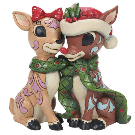 Rudolph the Red-Nosed Reindeer Traditions Rudolph & Clarice Tied With Scarf - Boxed