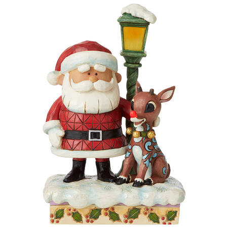 Rudolph the Red-Nosed Reindeer Traditions Rudolph, Santa And Lamp Post - Boxed