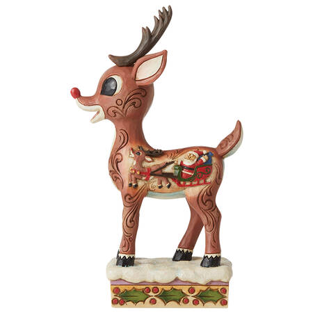 Rudolph the Red-Nosed Reindeer Traditions Rudolph With Sleigh Scene - Boxed