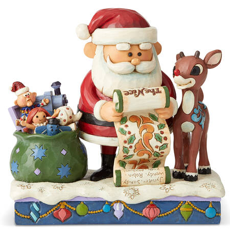 Rudolph the Red-Nosed Reindeer Traditions Rudolph & Santa With List - Boxed