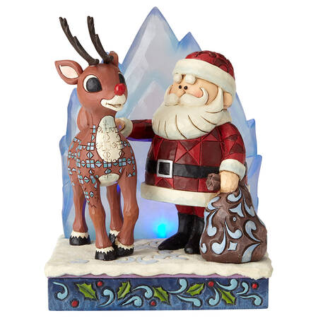 Rudolph the Red-Nosed Reindeer Traditions Lighted Rudolph & Santa With Iceburg - Boxed