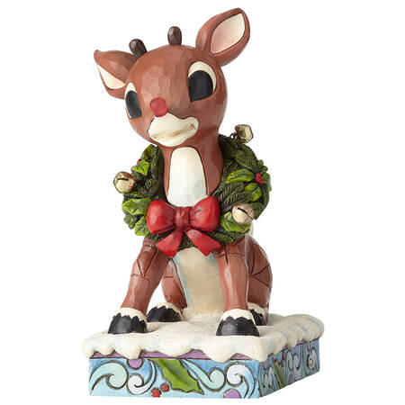 Rudolph the Red-Nosed Reindeer Traditions Lighted Rudolph With Wreath - Boxed