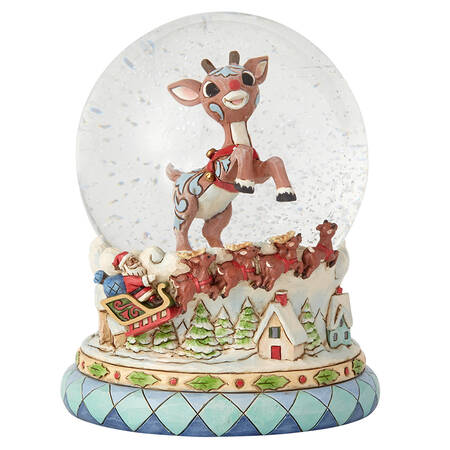 Rudolph the Red-Nosed Reindeer Traditions Rudolph & Santa Snowglobe - Boxed