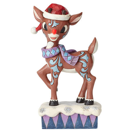 Rudolph the Red-Nosed Reindeer Traditions Rudolph In Santa Hat - With Box