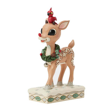Rudolph the Red-Nosed Reindeer Traditions Woodland Rudolph With Red Bird - Boxed