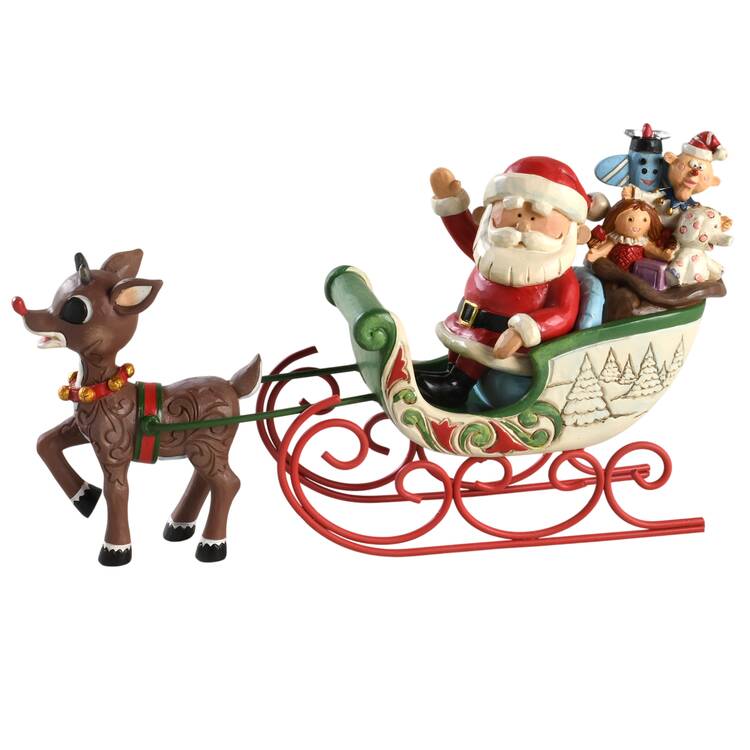 Rudolph the Red-Nosed Reindeer Traditions Rudolph Pulling Santa In Sled - Boxed