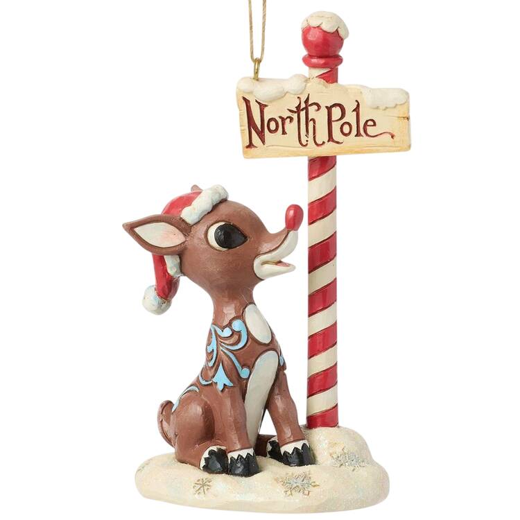 Rudolph Traditions Ornaments Rudolph By North Pole Sign - Boxed