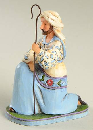 Blue Nativity - Small Shepherd Kneeling - No Box
