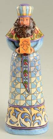 Blue Nativity - Small Wise Man With Box - No Box