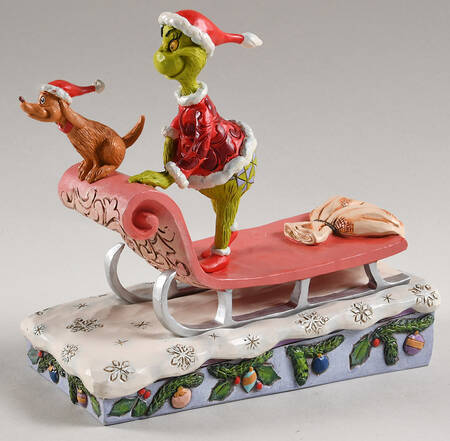 The Grinch - Dr Seuss Grinch And Max On Sled - Boxed