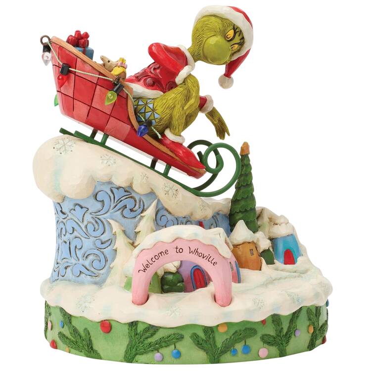 The Grinch - Dr Seuss Grinch On Small Sled - Boxed