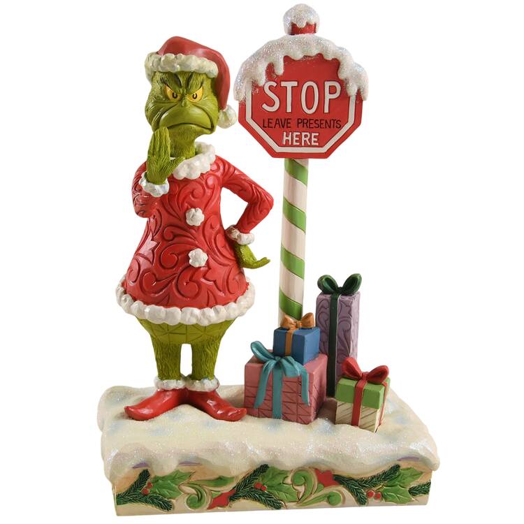 The Grinch - Dr Seuss Grinch By Stop Sign - Lighted - Boxed