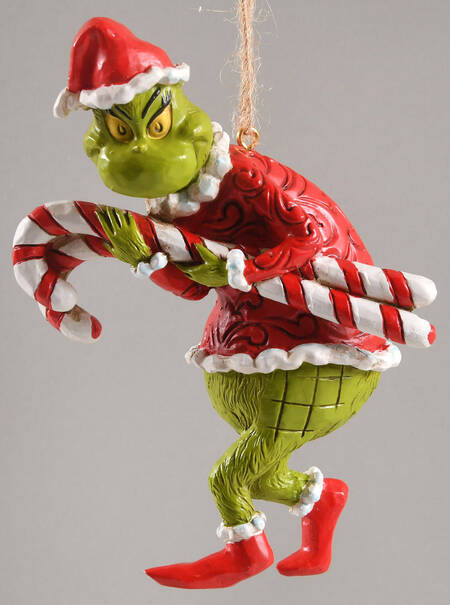 Grinch Ornaments Grinch With Candy Canes - Boxed