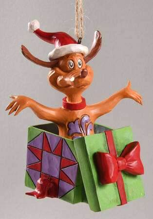 Grinch Ornaments Max In Present - Boxed