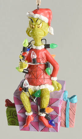 Grinch Ornaments Grinch On Present - Boxed