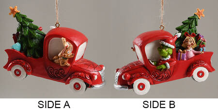 Grinch Ornaments Grinch In Red Truck - Boxed
