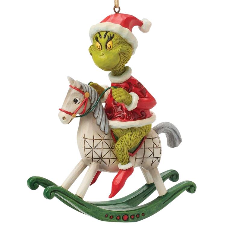 Grinch Ornaments Grinch On Rocking Horse - Boxed