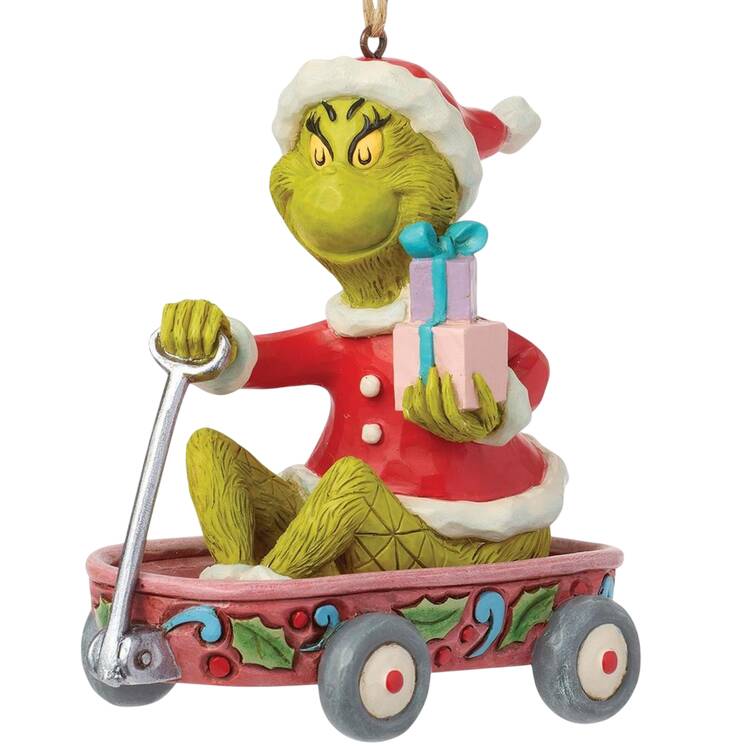 Grinch Ornaments Grinch In Wagon  - Boxed