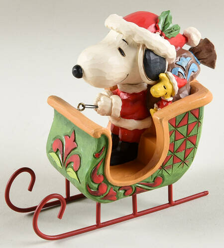 Peanuts Christmas One Dog Open Sleigh - Boxed