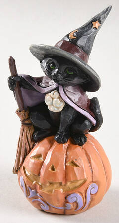 Halloween Minis Mini Black Cat On Pumpkin - Boxed