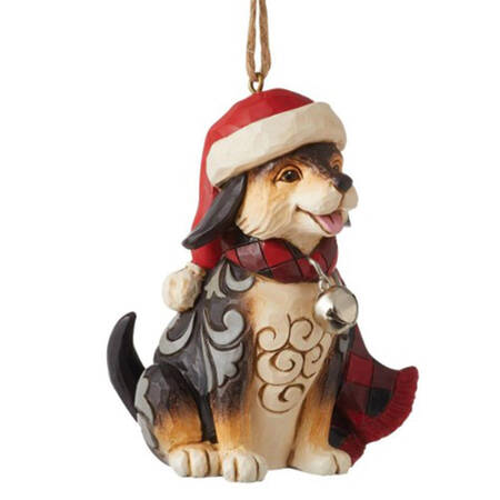 Highland Glen Ornaments Dog Wearing Plaid Scarf - Boxed