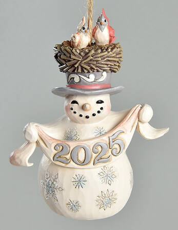 White Woodland Annual Ornaments by Jim Shore