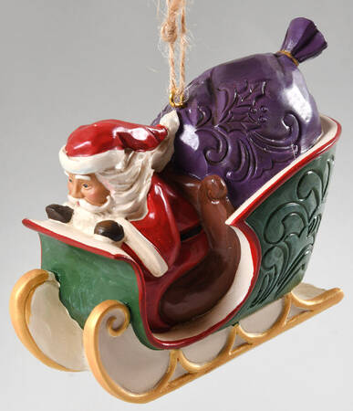 Twas the Night Before Christmas Santa In Sleigh Ornament - Boxed