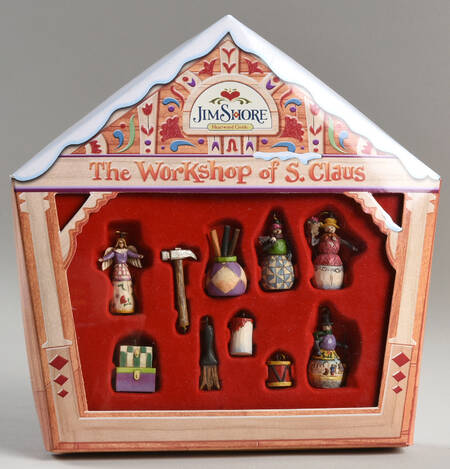 Santa's Workshop Series Set Of 10 Mini Ornaments - Boxed