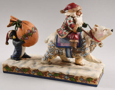 Classic Santas Delivering Winter Wishes - Boxed