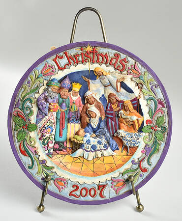 Annual Christmas Plate Born This Day - Boxed