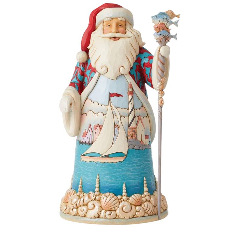 Coastal Christmas Sailing Santa - Boxed