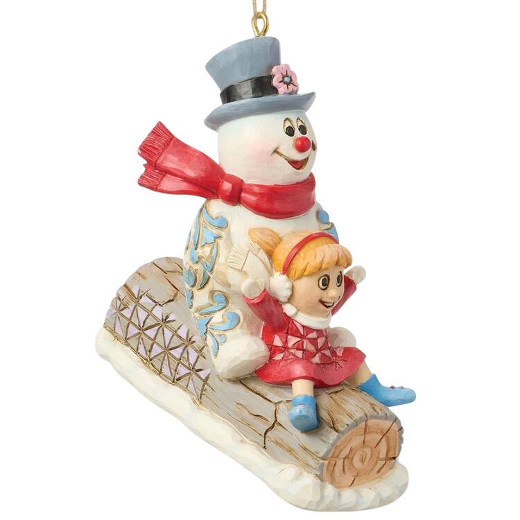 Frosty the Snowman Ornaments Frosty And Karen In Log Sled  - Boxed