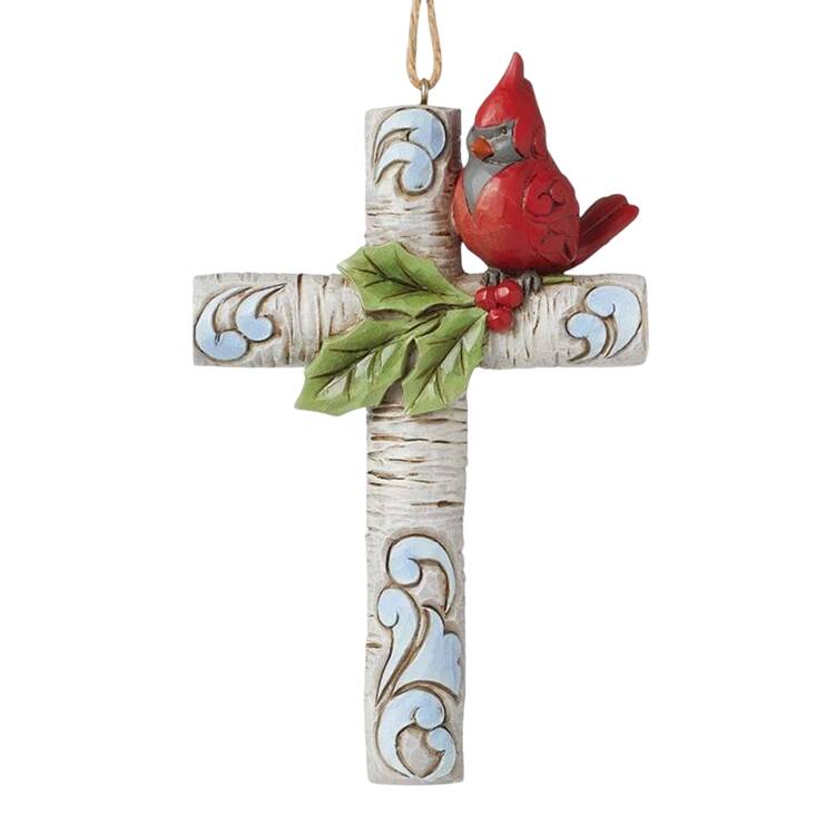 Cross Ornaments Cardinal On Cross - Boxed