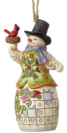 Snowman Ornaments Snowman With Cardinal - Boxed