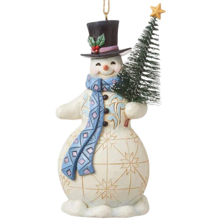 Snowman Ornaments Snowman With Sisal Tree - Boxed