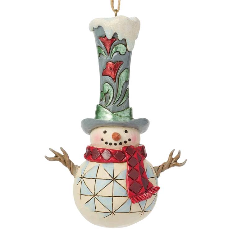 Snowman Ornaments Snowman Tall Top Hat - Boxed