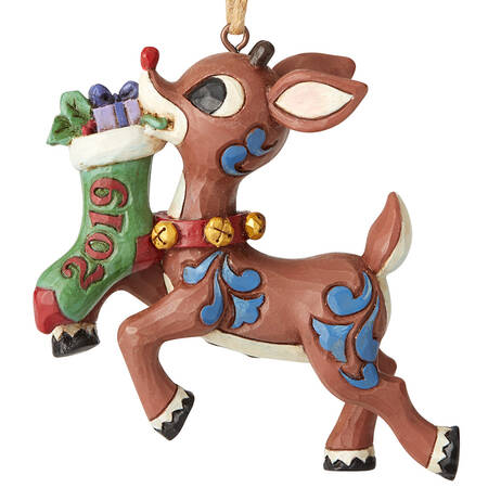 Annual Rudolph Ornaments Rudolph With Stocking - Boxed