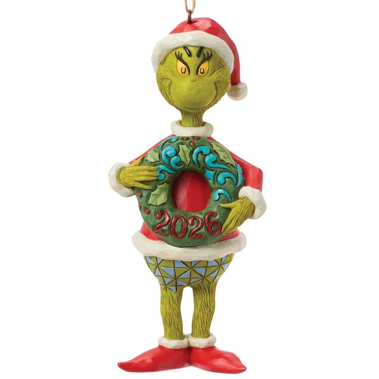 Annual Grinch Ornament Grinch With Wreath - Boxed