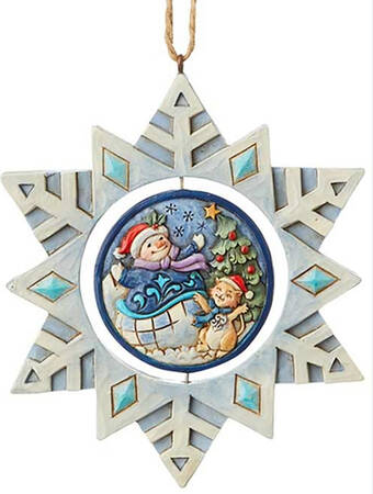 Annual Rotating Ornament Snowman-Let It Snow - No Box Nb2019
