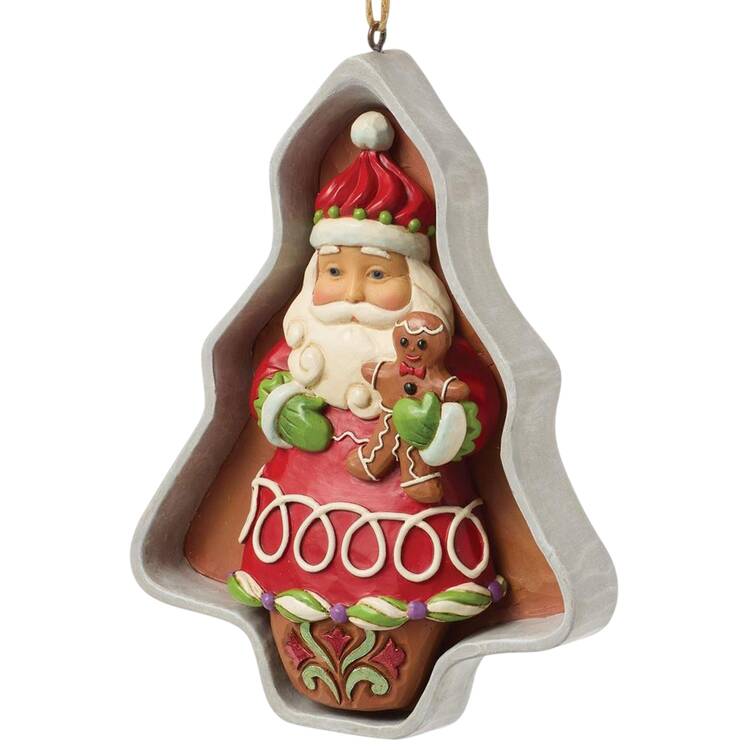 Gingerbread Christmas Collection Cookie Cutter Santa Ornament - Boxed