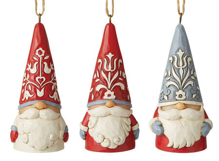 Nordic Noel Ornaments Mini Gnome Ornaments Set Of 3 - Boxed