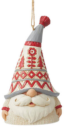 Nordic Noel Ornaments Gnome White Sweater - Boxed