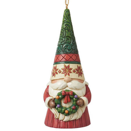 Holiday Gnome Ornaments Gnome Holding Wreath - Boxed