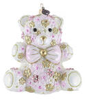 Baby's First Christmas Pink Floral Teddy - Boxed