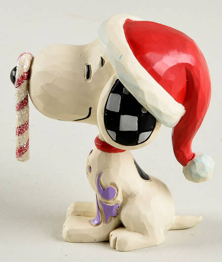 Snoopy Miniatures Snoopy Glitter Candy Cane - Boxed