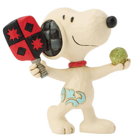 Snoopy Miniatures Snoopy Playing Pickleball Mini - Boxed