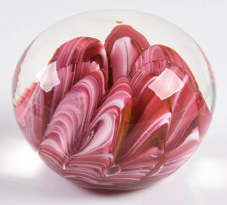 Paperweight By Joe St. Clair Pink Ribbon - No Box