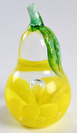 Paperweight By Joe St. Clair Pear With Yellow - No Box