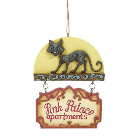 Coraline Ornaments Black Cat Pink Palace Sign - With Box